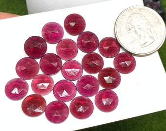 Taglio rosa granato 12 mm Taglia - Confezione da 4 pezzi Granato Sfaccettato Piatto Polki - Qualità AAA- Migliore per la produzione di gioielli- Taglio unilaterale