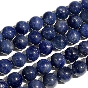 Ronde blauwe saffierkralen 8 mm formaat • Topkwaliteit AAA met een lengte van 40 cm • Natuurlijke saffierkralen • Ronde saffierkralen