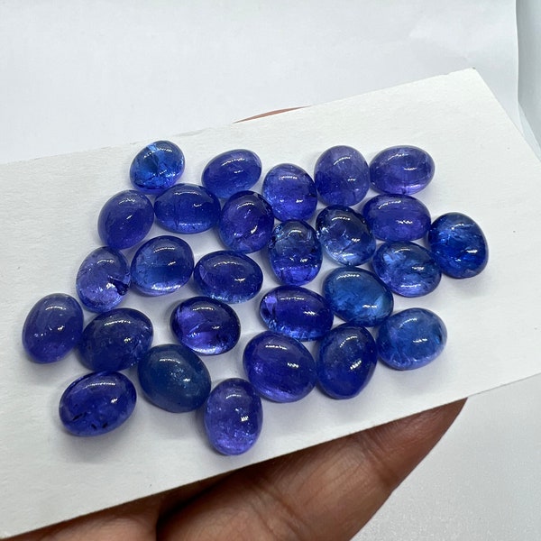 Tanzanite Oval 8X10MM  Cabochon - AAAA Quality Natural Tanzanite Cabs-Tanzanite Loose Stone, pack of 2 pc