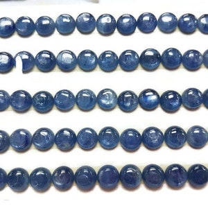 8MM Kyanite Round Cabochons, Kyanite Cabs, Super Fine Quality Cabs,Pack of 6 pc. image 4