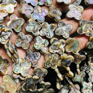 Abalone Shell Flower Beads • 18 mm Size • 40 cm length • AAA Quality • Natural Abalone Shell • Origin Australia