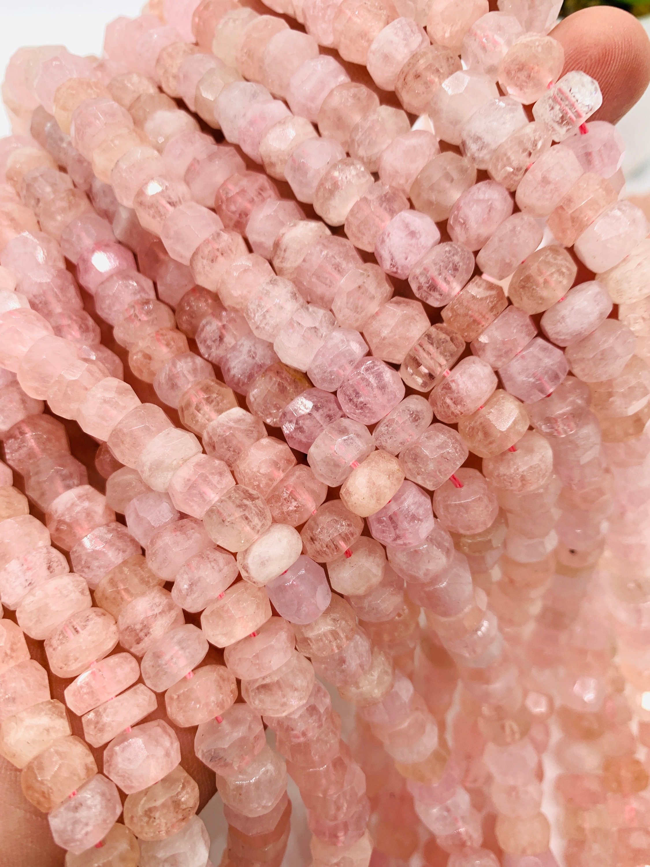 Morganite bead best sale