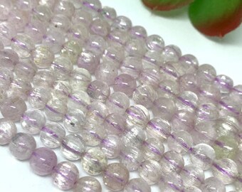 Kunzite 6mm, Kunzite Round Beads- 40 cm Length - AAAA Quality - Natural Kunzite Beads- kunzite Gemstone Beads- Transparent Quality Beads