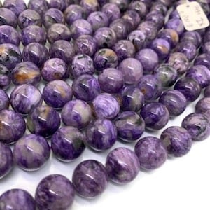 14mm Charoite Smooth Round Beads - 40 cm Length - AAA Quality - Gemstone Beads - Wholesale Price - Charoite Beads Origin Russia