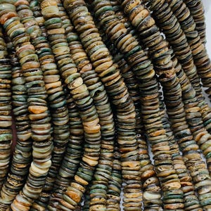 Abalone Shell Rondelle Beads • 10, 12 mm Size • 40 cm length • AAA Quality • Natural Abalone Roundel Shell • Origin Australia