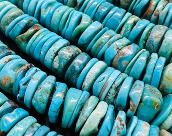 Turquoise Heishi Beads- 12 mm Size - 20 cm Length - AAA Quality- Natural Turquoise Heishi Beads
