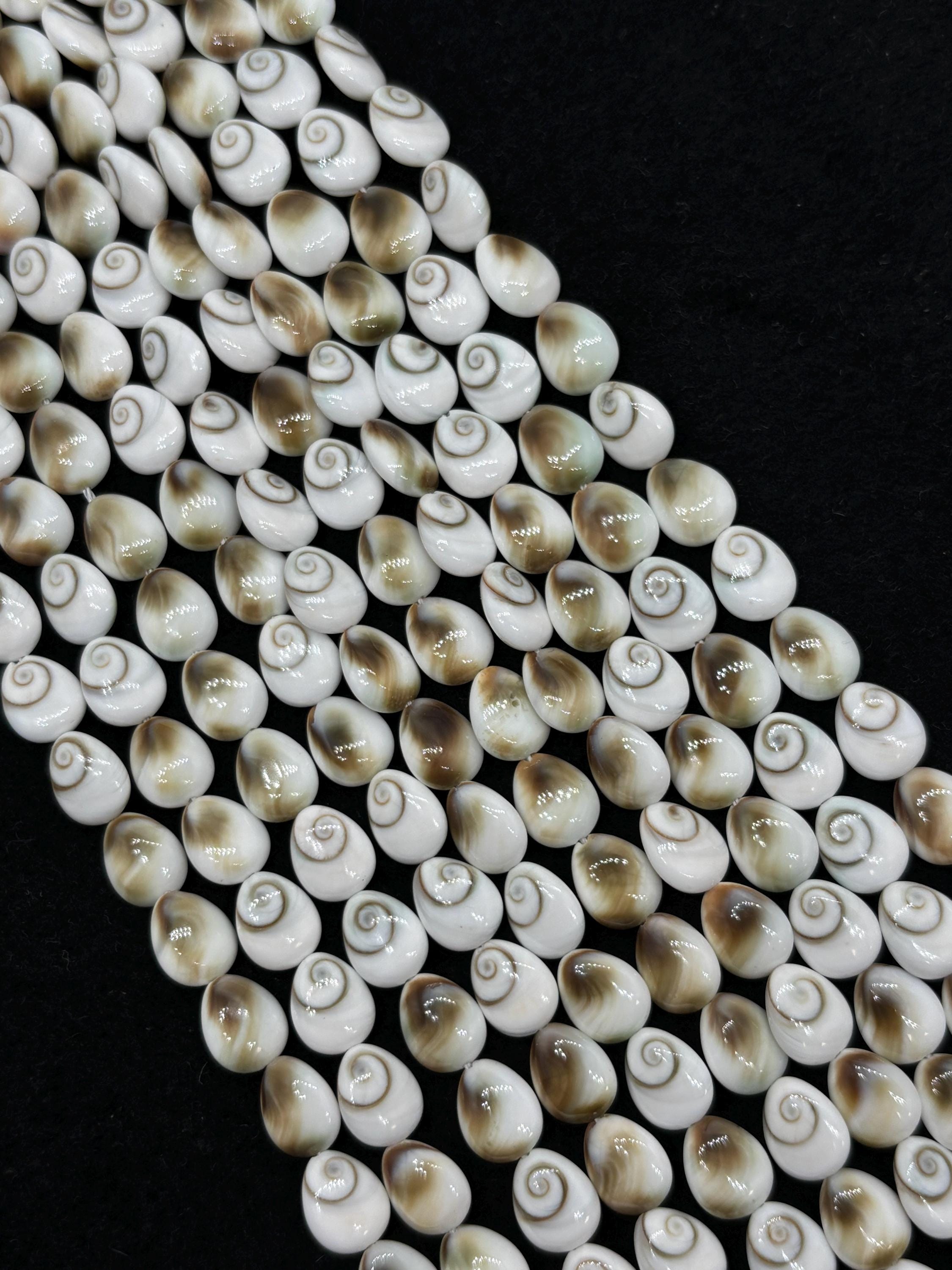 Shell Pear Pattern Shiva Shell Pear Shape Beads - 6x8mm Size • AAA Quality• Length 40 Cm ...