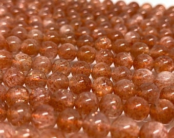 Sunstone Round Beads 6 mm AAAA Calidad 40 cm Strand, Top Grade sunstone Forma redonda. piedra solar natural con muchos flash