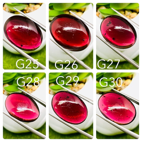 Garnet Oval Cabochon 22x16 mm size - Code #G25- G30- Big Garnet Cabs - AAA Quality - Garnet Oval Cabs - Garnet Loose Stone