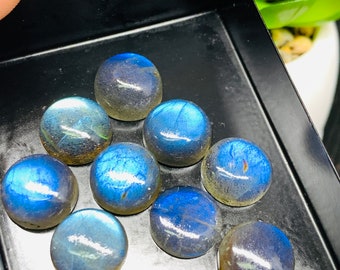 Labradorite Round Cabochon 17 mm Size Pack of 11111111 Pcs - AAAA Quality - Natural Labradorite Blue Flash cabs- Labradorite Loose Stone