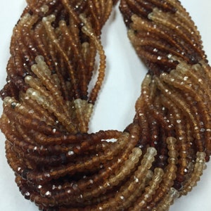 Hesonite faceted Roundel 3.50-4mm , Hessonite Faceted Beads, Top Quality beads 14 Inch length
