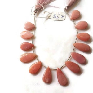 Pink Opal  Pear Shape, Length 8 Inches , Pear shape Size 13x18- MM ,Natural Opal , pink briolettes
