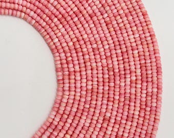 Queen Conch Shell Roundel Beads • 4 mm Size • Length 40 cm • AAA Quality • Natural Pink Queen Conch Shell Beads