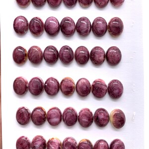 8x10 mm Purple Spiny Oyster Shell Oval Cabs • Pack of 4 Pieces • AAA Quality • Natural Spiny Oyster Shell Cabochon • Light Color