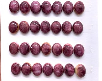 Cabochon ovali in conchiglia di ostrica spinosa viola 8 x 10 mm • Confezione da 4 pezzi • Qualità AAA • Cabochon in conchiglia di ostrica spinosa naturale • Colore chiaro