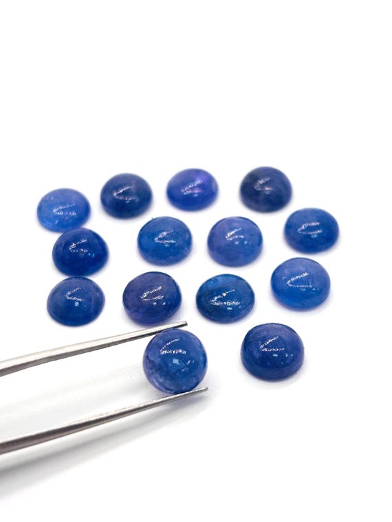 8mm Tanzanite Cabochon Round Calibrated, Tanzanite Cabs-pack of 4 pc