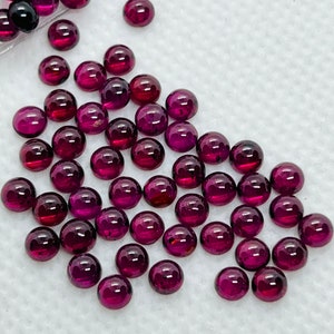 Ronde cabines van 4 mm granaat, verpakking van 10 stuks, cabochons van goede kwaliteit, natuurlijke rode granaat, cabines rood granaat