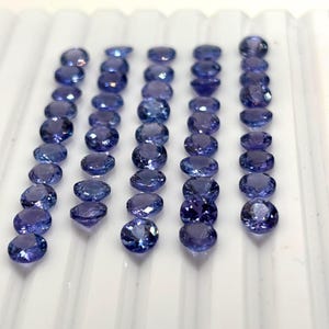 Tanzanit fasetterad 5 MM rund, - Naturlig tanzanit av god kvalitet, 1-pack. Ursprung Tanzania bild 6