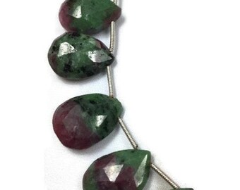 Rubin Zoitit 11 x 15 - 13 x 16 mm - Rubin Zoisite facettierte Birne Briolette - 16 Perlen - 9 Zoll Strand - Top Qualität Rubin Zoisite Tear Drop