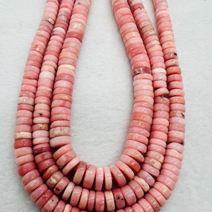 Pink Opal Heishi 10mm , Top quality beads , Length 15.5 Inch, gemstone beads Peruvian Pink Opal