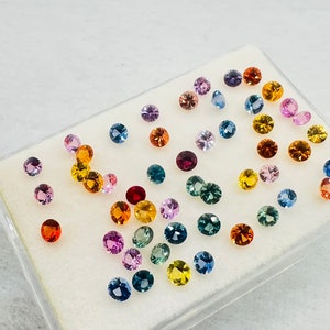 Multi Sapphire faceted loose stone • Size 3-3.20mm, pack of 10 pc, Mix color,