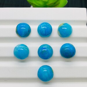 Blue Opalina Round Cabs - 13 mm Size - Code #A26 - Pack of 1 Pc- Natural Opalina Cabochons - Origin Peru- AAA Quality