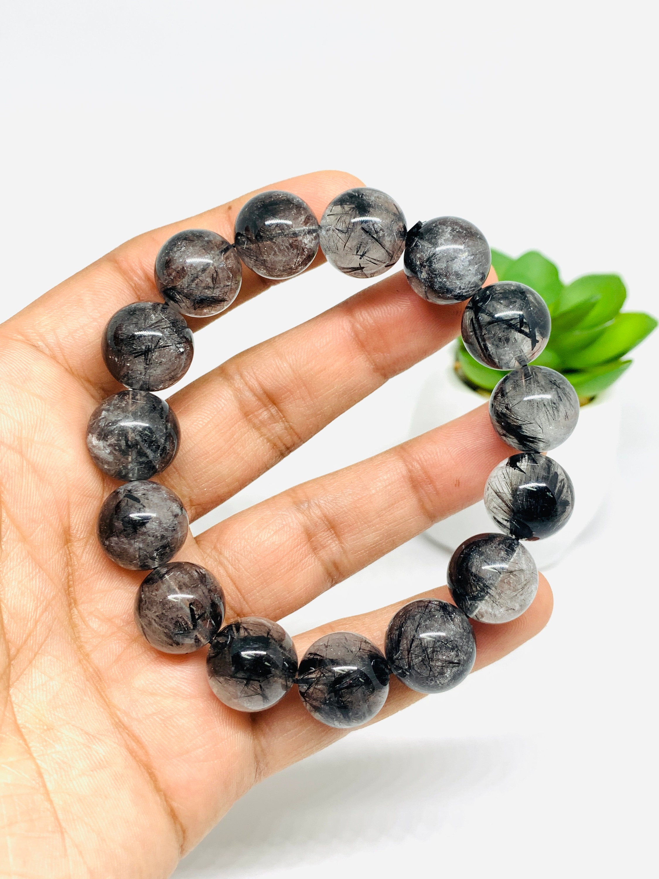 Black Rutilated Quartz Bracelet