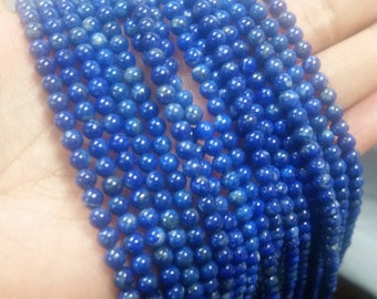 4.5-5 MM Natural Lapis Round beads, Good Quality , Not dyed,40cm Length. Lapis Lazuri round . AA Quality beads