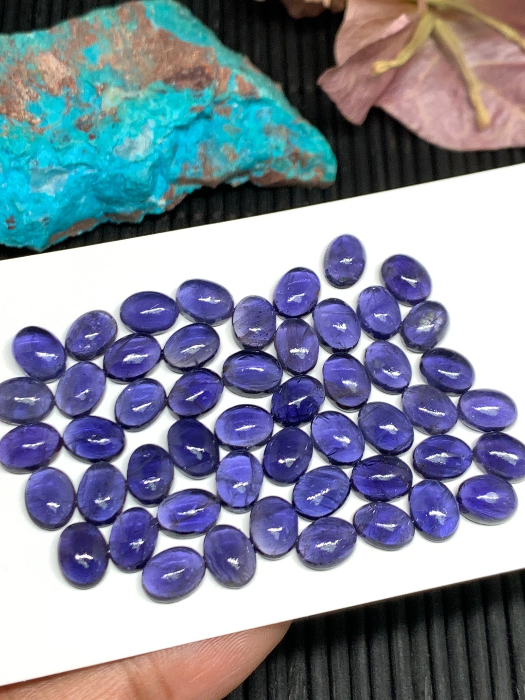 Iolite Color Chart 5 Pcs Iolite Oval Cabochon 6x8mm Size Code #i1 Blue Color- AA Quality ...