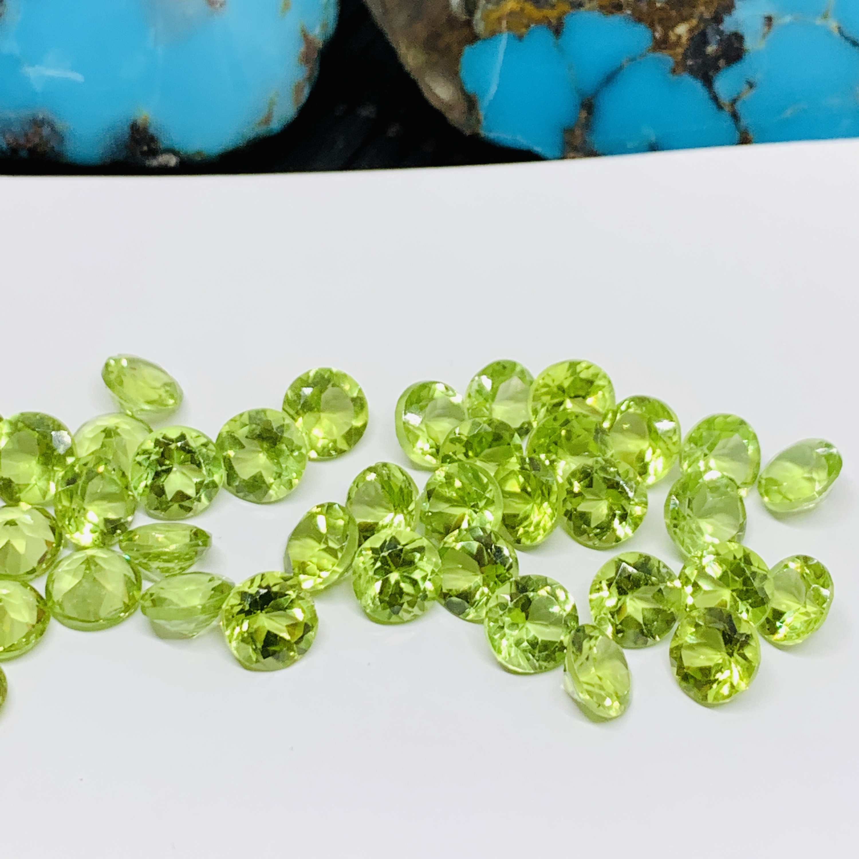 Peridot Cut 6mm Pack of 4 pcs - Natural Peridot Round Cut - Peridot loose Stones