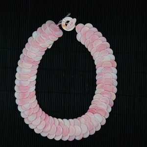 Queen Conch Shell Necklace,  AAA Quality • Natural Pink Queen Conch Shell Beads, Handmade Necklace, coin shape necklace 15mm size of coins.