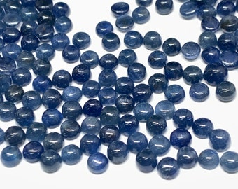 Blue Sapphire Cabochon 4 mm Size -Pack of 5 Pcs -AAA Quality Sapphire cabs • Natural Blue Sapphire • Sapphire Cabochon