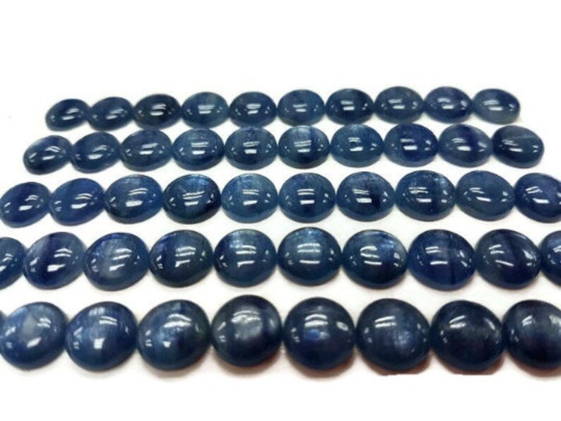 8MM Kyanite Round Cabochons, Kyanite Cabs, Super Fine Quality Cabs,Pack of 6 pc. image 2