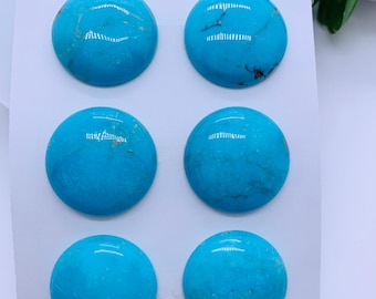Turquoise Round Cabs - 25 mm size - Pack of 1 Pc - AAA Quality - 100% Natural Turquoise- Turquoise Round Cabochon - Flat Back Cabs