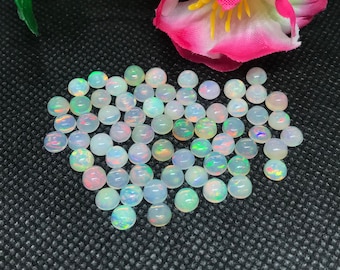 5MM Paquete redondo de ópalo etíope 6 piezas-código #05- Calidad AAA (3A grado) Opal Cabochon - ópalo etíope redondo cabujón