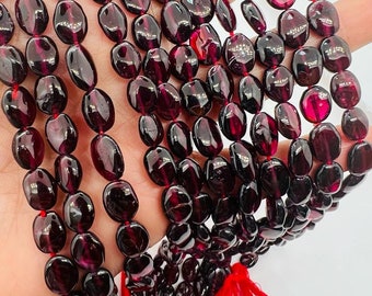 Garnet Oval shape 7X9 mm size, Length of Strand 16", garnet fancy shape, AAA quality garnet