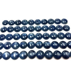 8MM Kyanite Round Cabochons, Kyanite Cabs, Super Fine Quality Cabs,Pack of 6 pc. image 3