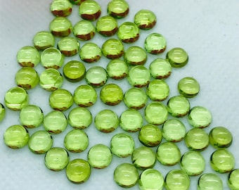 Cabujones redondos de peridoto de 6 mm, paquete de 6 unidades. Cabujón de peridoto natural, piedra preciosa suelta. Buena calidad.