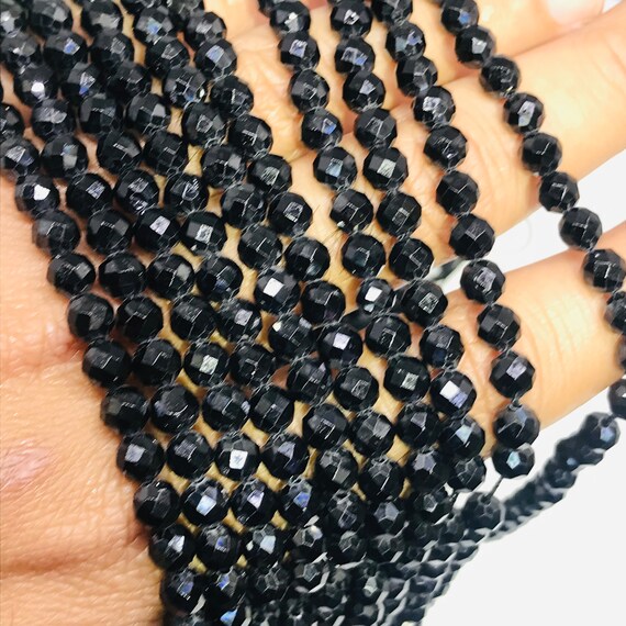 Black High Quality Natural Faceted Spinel Beads/ 6-7 Mm at Rs 15/unit in Jaipur