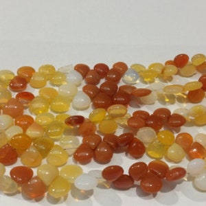 Mexican Opal Heart Shape 7-8mm , Length 8 Iinch . Multi color Mexican opal Heart