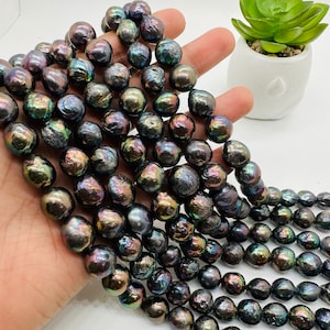 Pearl Peacock Baroque - 12-13 MM Size AAAA Quality - Freshwater Nucleated Pearl Beads