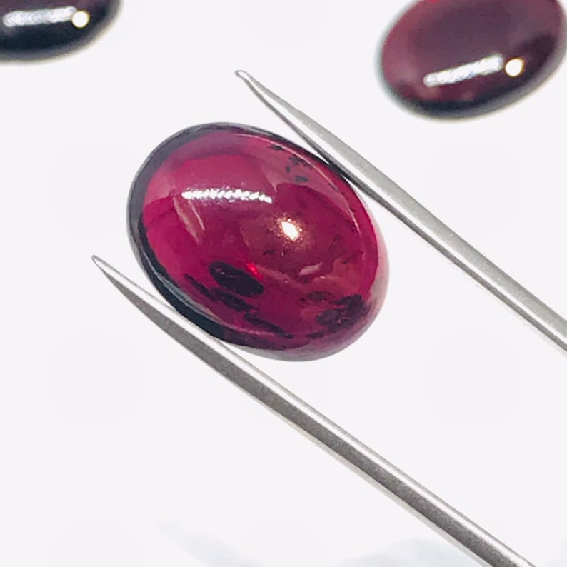 Garnet Oval 13X18 MM Cabs, Pack of 1 Pieces, Good quality Cabochons , natural red garnet , garnet cabs , Origin India image 2