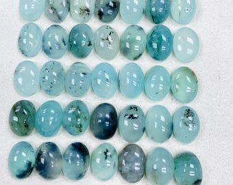 Cabochões ovais de opala peruana de 10 x 14 mm • Pacote com 2 peças. Qualidade AAA • Cabochão de opala peruana natural • Origem - Peru