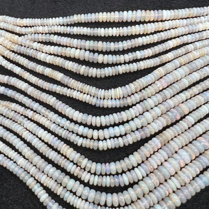 Australian Opal Roundel 4-8MM, 16 Inch Strand-  White Australian  opal Roundel shape , Graduated Necklace.