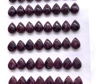 7x9 mm Purple Spiny Oyster Shell Pear Cabs • Pack of 2 Pieces • AAA Quality • Natural Spiny Oyster Teardrop Cabochon