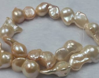 Freshwater Pink / Golden Pearl Fancy shape Good Quality Pearl .Natural Freshwater pearl , AAAA Grade Size 16X25MM Approx