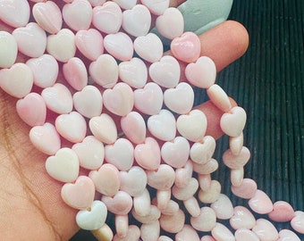Queen Conch Shell Heart Beads • 10 mm Size • Length 40 cm • AAA Quality • Natural Pink Queen Conch Shell Beads