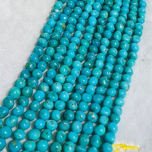 Turquoise nugget shape . Size 5-6 MM genuine Turquoise beads, Length 16" , tumble shape, 5x6 MM size .American Turquoise , small size tumble