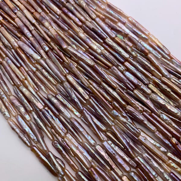 Freshwater Pearl Stick Beads 23-24 x 4-4.5 mm Size -Biwa Stick Beads - Pink Pearl Long Beads -  AAA Quality