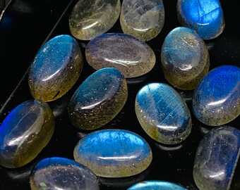 ラブラドライト カボション 8 x 12 mm - 5 個パック - コード #A5